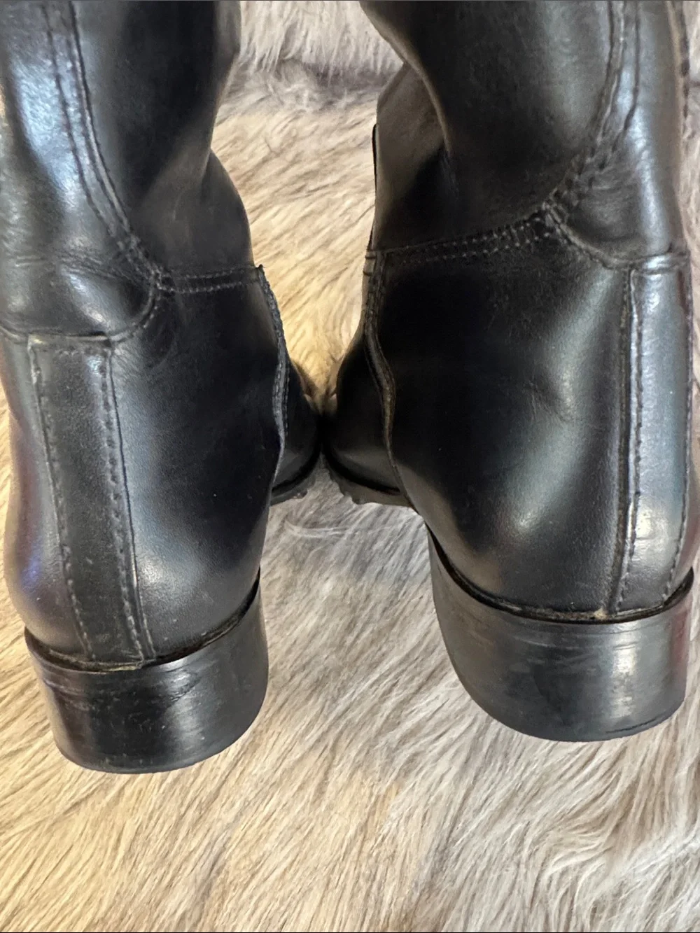 Tory Burch Black Tall Leather Logo Riding Boots Size 9